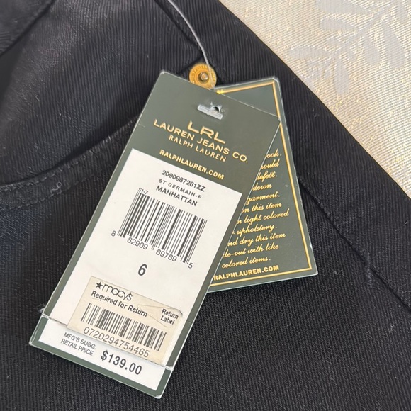 Ralph Lauren Black and Gold Straight Jeans - Picture 3 of 8